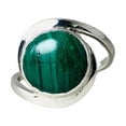 thumbnail image 1 of Solid 925 Sterling Silver Ring For Men & Women, Natural Malachite Ring Gemstone Unique Handcrafted Ring For Her Or Him, 1 of 6