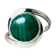 BCM JEWELRY Solid 925 Sterling Silver Ring For Men & Women, Natural Malachite Ring Gemstone Unique Handcrafted Ring For Her Or Him
