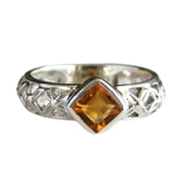 Solid 925 Sterling Silver Ring For Womens, Citrine Ring Gemstone Unique Handcrafted Ring For Her