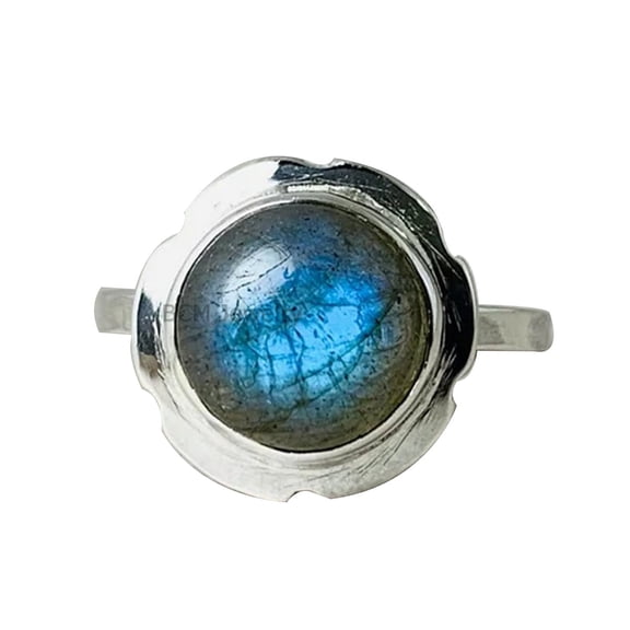 Solid 925 Sterling Silver Ring For Womens, Genuine Labradorite Ring Gemstone Unique Handcrafted Ring For Her