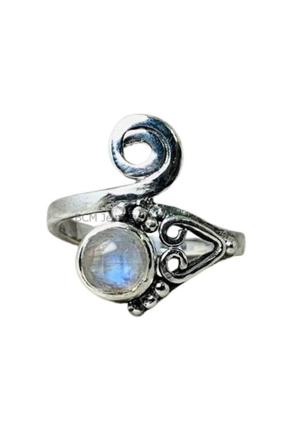 Solid 925 Sterling Silver Ring For Womens, Genuine Moonstone Ring Gemstone Unique Handcrafted Ring For Her