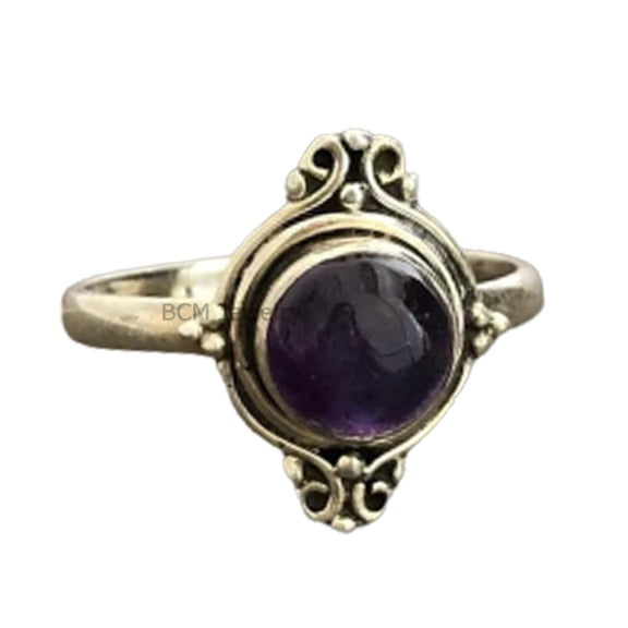 Solid 925 Sterling Silver Ring For Womens, Natural Amethyst Ring Gemstone Unique Handcrafted Ring For Her