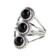 Solid 925 Sterling Silver Ring For Womens, Natural Black Onyx Ring Gemstone Unique Handcrafted Ring For Her