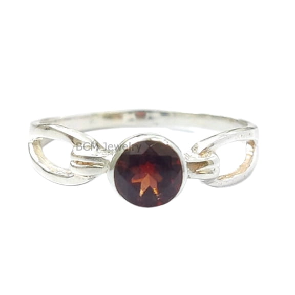 Solid 925 Sterling Silver Ring For Womens, Natural Garnet Ring Gemstone Unique Handcrafted Ring For Her
