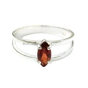 Solid 925 Sterling Silver Ring For Womens, Natural Garnet Ring Gemstone Unique Handcrafted Ring For Her