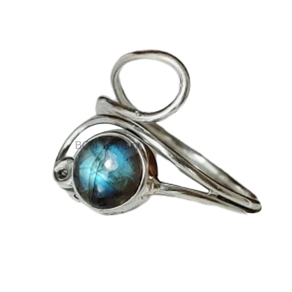 Solid 925 Sterling Silver Ring For Womens, Natural Labradorite Ring Gemstone Unique Handcrafted Ring For Her