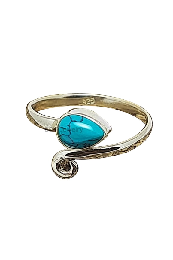 Solid 925 Sterling Silver Ring For Womens, Natural Turquoise Ring Gemstone Unique Handcrafted Ring For Her