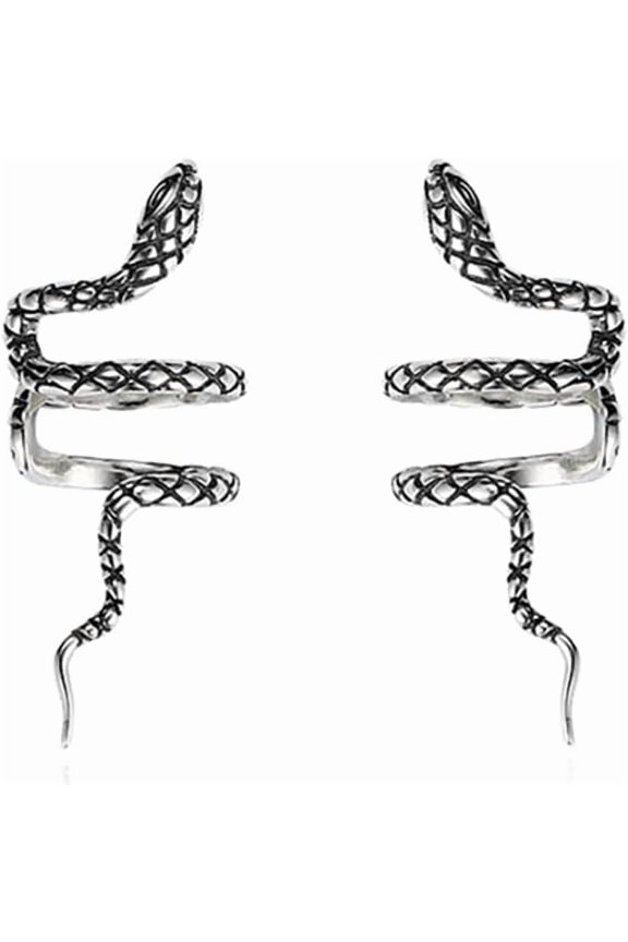 Solid 925 Sterling Silver Snake Cuff Earrings Wraps for Women Teens Snake Crawler Cuff Earrings No Piercing