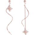 thumbnail image 1 of Solid 925 Sterling Silver Snowflake Earrings Dangle for Women Teens Snowflake Dangle Earrings Chain, 1 of 14