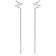 thumbnail image 1 of Solid 925 Sterling Silver Spiral Tassel Threader Earrings for Women Twist Chain Dangle Earrings Drops, 1 of 7
