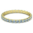 thumbnail image 1 of Solid 925 Sterling Silver Stackable Blue Topaz Round 2.50 MM Women Wedding Ring Eternity Band, 1 of 5