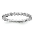 thumbnail image 1 of Solid 925 Sterling Silver Stackable Diamond Ring Eternity Band Size 8 (.08 cttw.), 1 of 6