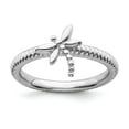thumbnail image 1 of Solid 925 Sterling Silver Stackable Dragonfly Ring Eternity Band Size 9, 1 of 6