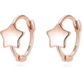 thumbnail image 1 of Solid 925 Sterling Silver Star Hoop Earrings for Women Teens Star Huggie Earrings Cartilage Hoops, 1 of 13
