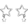 thumbnail image 1 of Solid 925 Sterling Silver Star Stud Earrings for Women Teens Star Post Stud Earrings Drops, 1 of 6