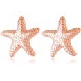 thumbnail image 1 of Solid 925 Sterling Silver Starfish Stud Earrings for Women Teens Beach Stud Earrings Sea Fish Earrings, 1 of 11