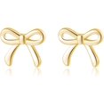 thumbnail image 1 of Solid 925 Sterling Silver Tiny Bow Earrings Stud for Women Teens Small Bowknot post Stud Earrings, 1 of 5