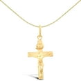thumbnail image 1 of Solid 9ct Gold Jewelco London Flat INRI Crucifix Cross Pendant, 1 of 4