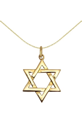 Solid 9ct Gold Jewelco London Magen David Star Charm Pendant