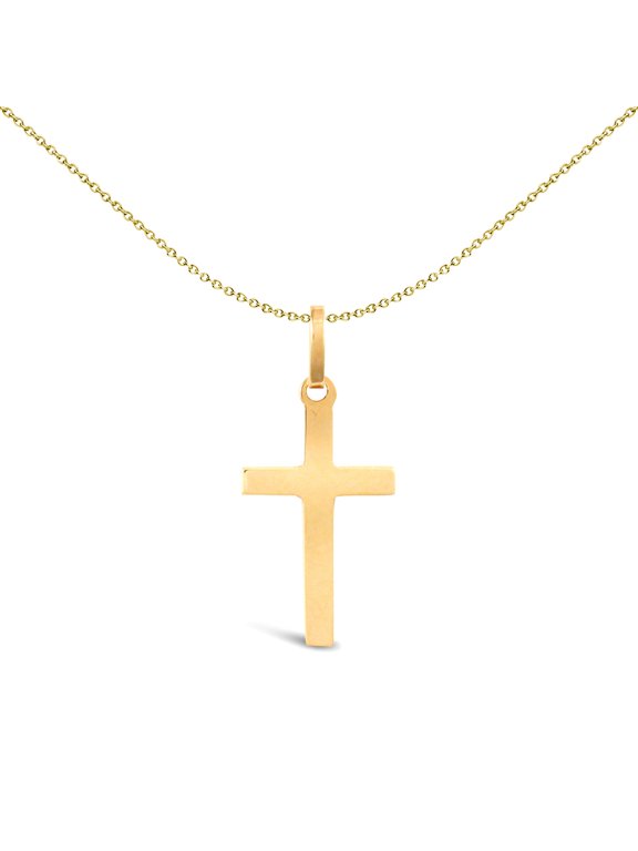 Solid 9ct Gold Jewelco London Plain Cross Pendant