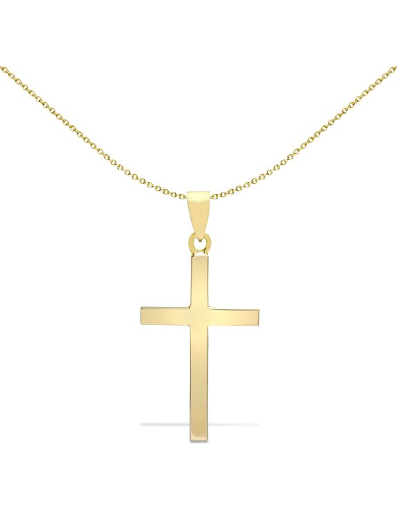 Solid 9ct Gold Jewelco London Plain Cross Pendant