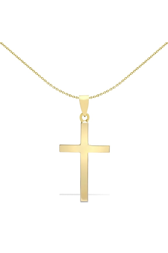 Solid 9ct Gold Jewelco London Plain Cross Pendant