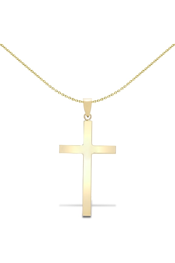 Solid 9ct Gold Jewelco London Plain Cross Pendant