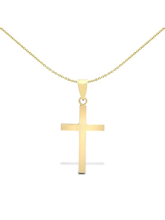 Solid 9ct Gold Jewelco London Plain Cross Pendant