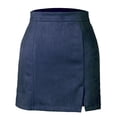 thumbnail image 1 of Solid A-Line Skirt for Women Side Split Casual High Waist Mini Skirts Slim Fit Zipper Up Skirts for Daily Going Out, 1 of 5