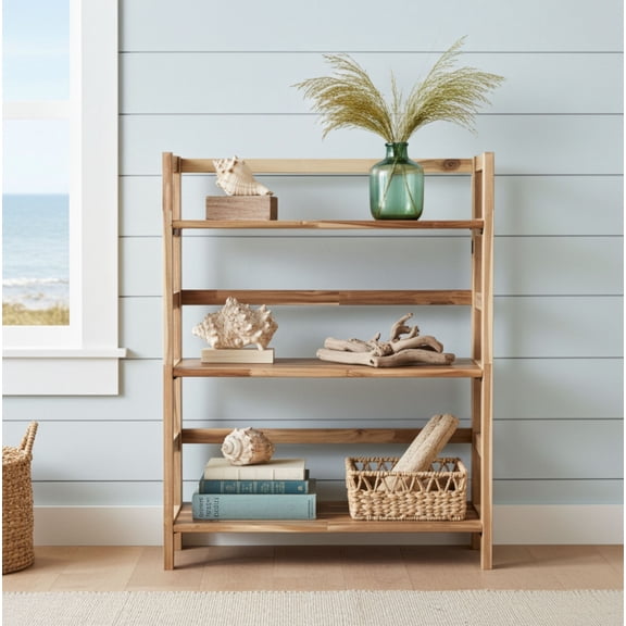 Fairway Avenue Home Acacia 3 Shelf Folding Bookcase