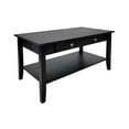thumbnail image 1 of Solid Acacia Coffee Table with Drawer & Bottom Shelf Black, 1 of 5