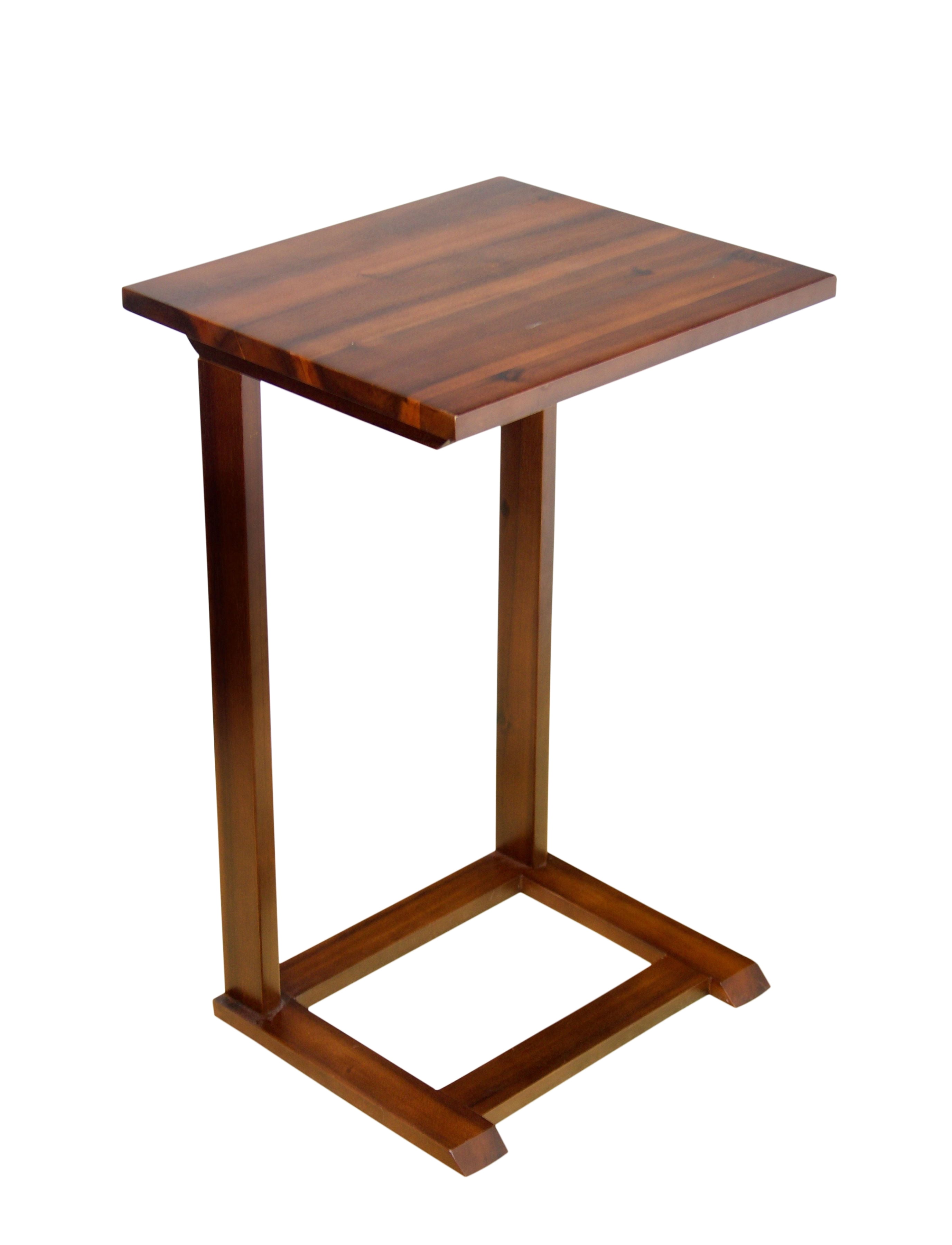 Solid Acacia Dark Mahogany C-Table with Clear Lacquer Finish