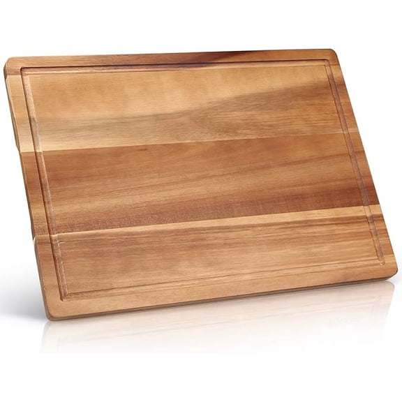 Solid Acacia Wood Cutting Boards for Kitchen Decor Wooden Charcuterie Board Meat Cheese Boards Butcher Block Pizza Bread Serving Board Hardwood Chopping Board Non Toxic Teak Small Cutting Boards