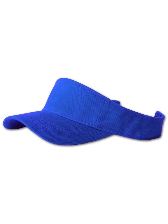 Solid Adjustable Sports Visor, Royal Blue