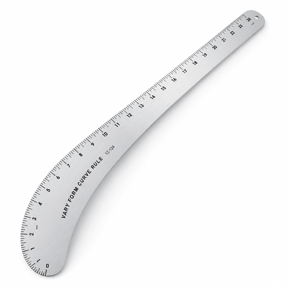 Solid Aluminum Curved Square Measuring Ruler for Crafts Sewing Design