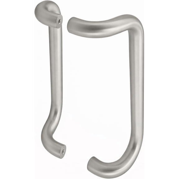 Solid Aluminum Offset Pull Handles Back-to-Back (Clear Anodized, 10x10 in)