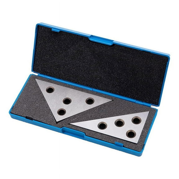 Solid Angle Plate Set 30-60-90 Degree & 45-45-90 Degree, Triangle Angle Block Hardened Steel with Ground Angle