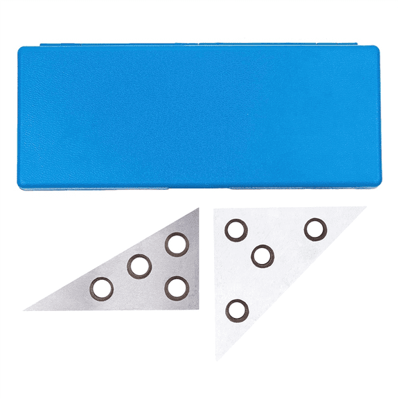 Solid Angle Plate Set 30-60-90 Degree & 45-45-90 Degree, Triangle Angle Block Hardened Steel with Precision Ground Angle