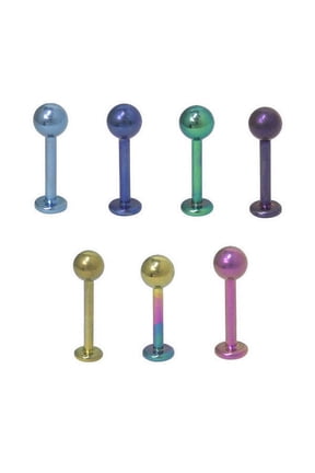 Solid Anodized Titanium 14G Labret Monroe - 7 Colors Available