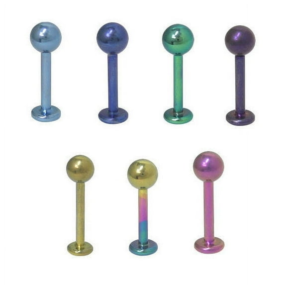 Solid Anodized Titanium 14G Labret Monroe - 7 Colors Available