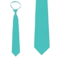 thumbnail image 1 of Solid Aqua Zipper Tie Mens Pre-Tied Necktie…, 1 of 2