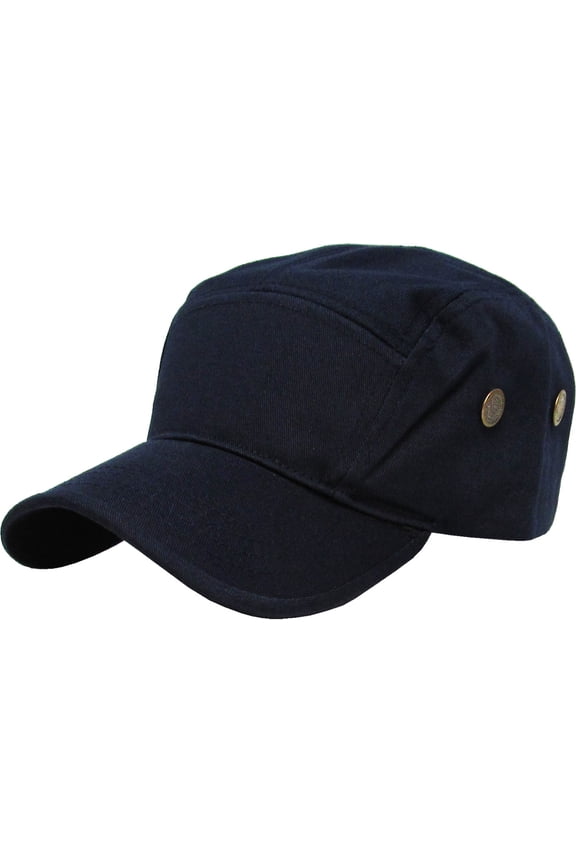 Solid Army Cap Five Panel Hat Adjustable Strap Back