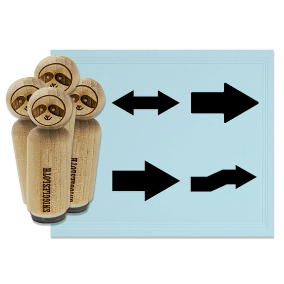 Solid Arrow Rounded Sharp Corners Crooked Double-Sided Rubber Stamp Set for Scrapbooking Crafting Stamping - Small 3/4 Inch