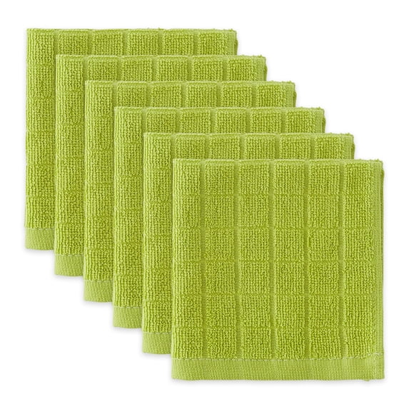 Solid Avocado Windowpane Terry Dishcloth (Set of 6)