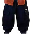 thumbnail image 1 of Solid Baby Sweatpants Fashionable Solid Color Boys Pants Large Children Casual Pants Spring and Workwear Pants New Full Length Pants Black 3T, 1 of 4