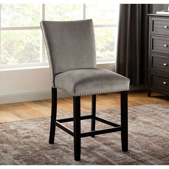 Solid Back Chair Design - Padded Flannelette Seat - Dining Table Use - 2 - Piece Chair Set