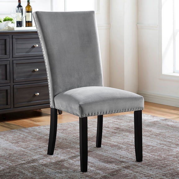 Solid Back Design, Flannelette Material / 2 - Piece Dining Chairs for Kitchens