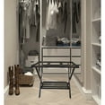thumbnail image 1 of Solid Bamboo Folding Luggage Rack Brushed Black, 1 of 5