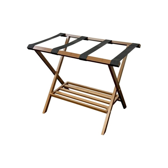 Solid Bamboo Luggage Rack in Caramel