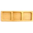 thumbnail image 1 of Solid Bamboo Mini Dishes  Rectangle, Three Deep Square Compartment, 7" x 2.4"  30 pcs, 1 of 1